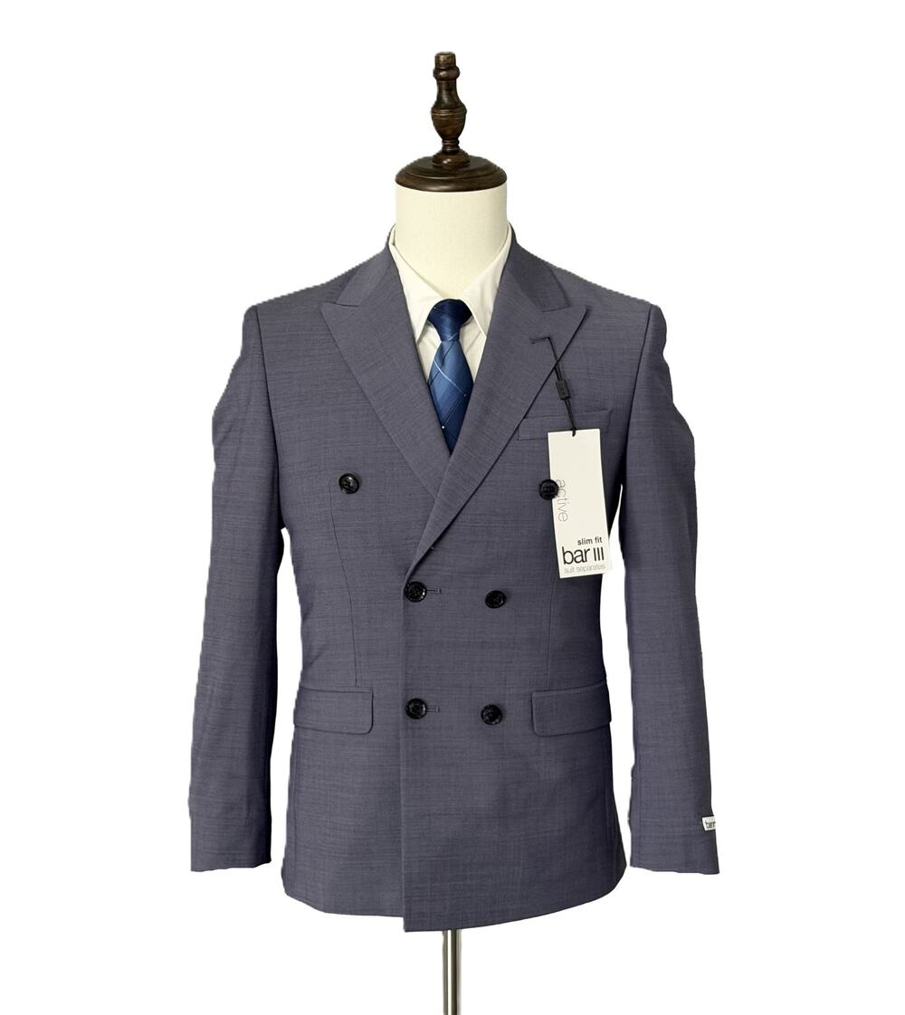 Bar III Suit Jacket Men's 34S Slim Fit Wool Blend Stretch Fabric Lavender NWT